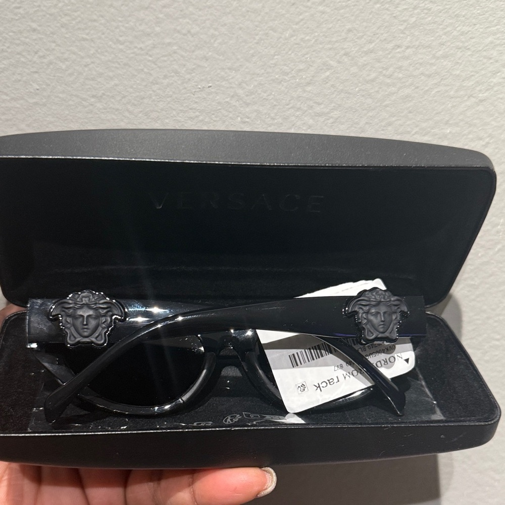 Versace Black Sunglasses with Medusa Detail